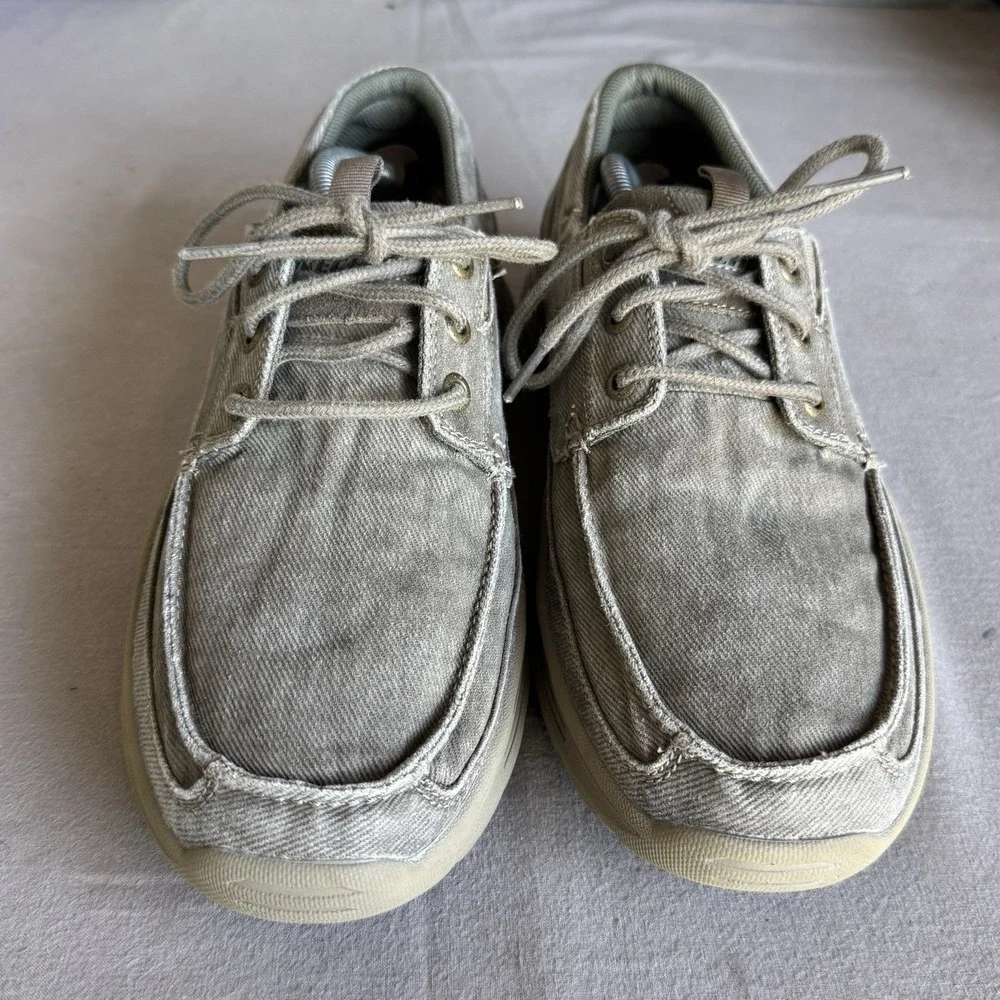 Size 11 - Skechers Mens Canvas Relaxed Fit Oxfords Shoes 204011 TPE